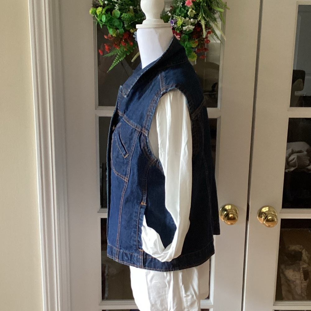 Denim Vest with Button Closure - Picture 2 of 11